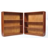 MID CENTURY TEAK WOOD OPEN WINDOW BOOKCASE CABINETS