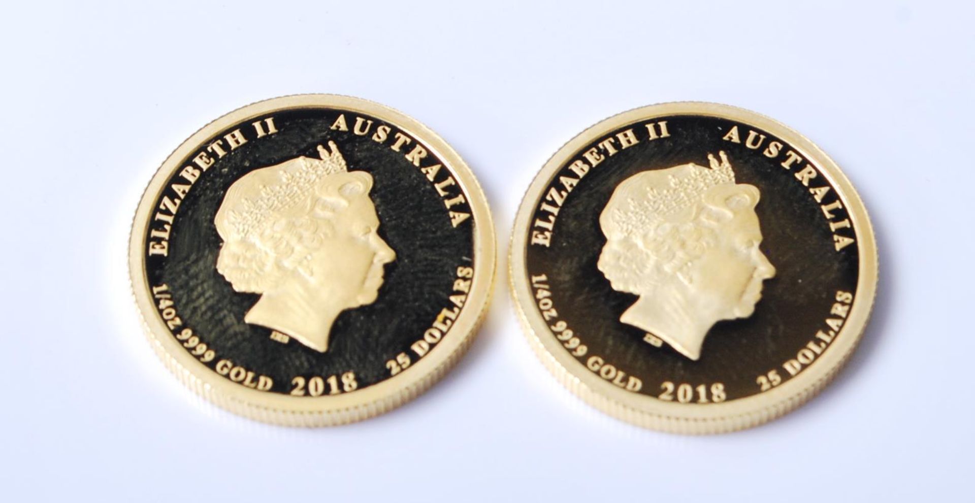 A pair of 1/4 ounce 24ct gold coins by the Perth Mint commemorating the 65th Queens Jubilee. Each - Bild 2 aus 4