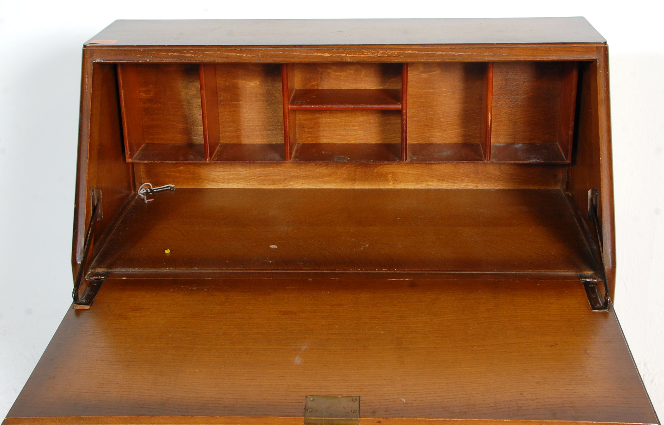 A vintage retro 20th Century fall front bureau boo - Image 8 of 14