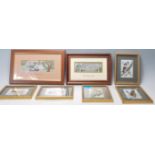 A mixed group of framed and glazed Cash's silk woven miniature pictures / cards to include 'Rolls