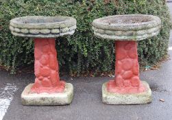 A pair of vintage 20th Century stone garden orname