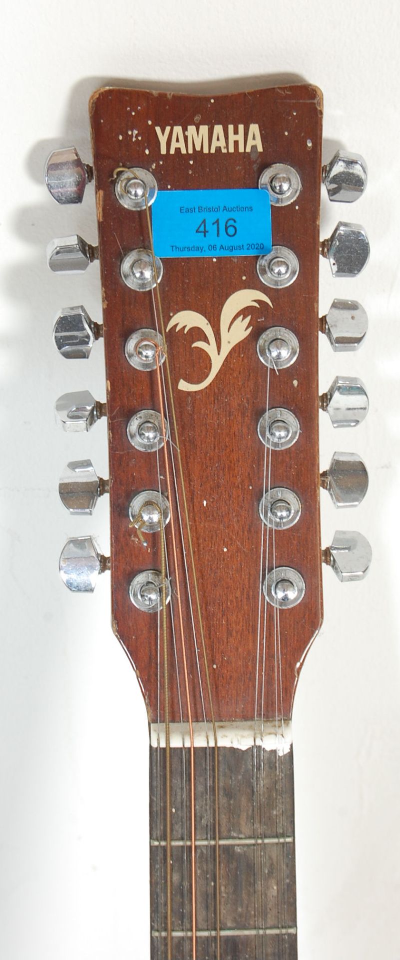A vintage Yamaha FG 410 12A twelve string acoustic guitar instrument having the Yamaha stamp to - Bild 2 aus 5