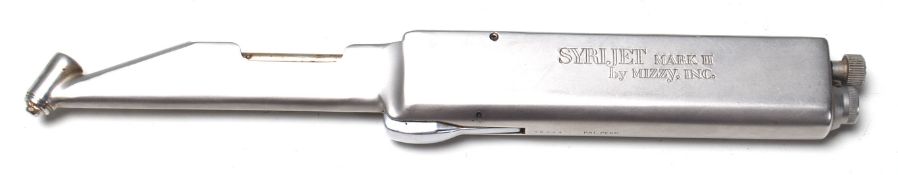 A Syrijet mark II dentist tool by Mizzy INC. serial number A5844 used for surgical anesthetiser.