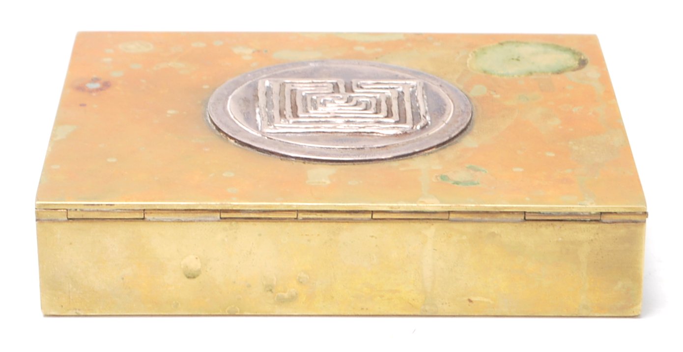 An vintage 1970’s jewellery / cigarette box by Llias Lalauonis, having a .silver medallion with a - Image 7 of 8