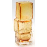 Whitefriars (Manner Of) - A vintage amber glass ' Drunken Bricklayer ' type vase in the manner of