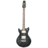 A Vintage Westbury Standard electric guitar instrument having a gloss black finish to the body,