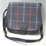 A vintage Burberry blue Nova check handbag / shoulder bag with a blue leather shoulder strap,