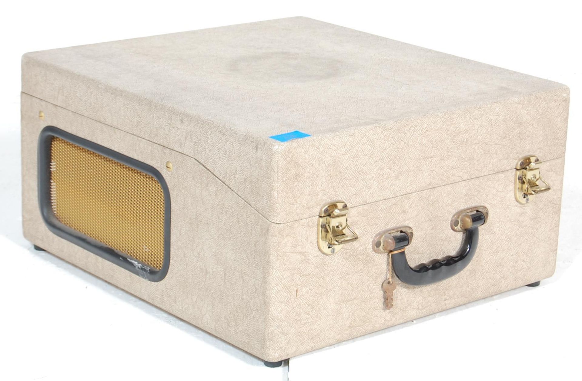 A retro vintage Brenell Mark 5 portable reel to reel tape recorder housed in a beige carry case.