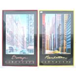 PAIR OF 1980'S AMERICAN BROOKLYN & MANHATTEN CITYSCAPE POSTERS