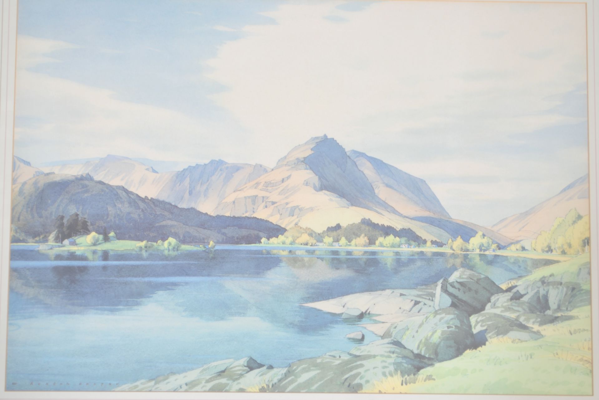William Heaton Cooper - (1903-1995) A print of a pencil sketch in monochrome of a mountain ledge - Image 3 of 11
