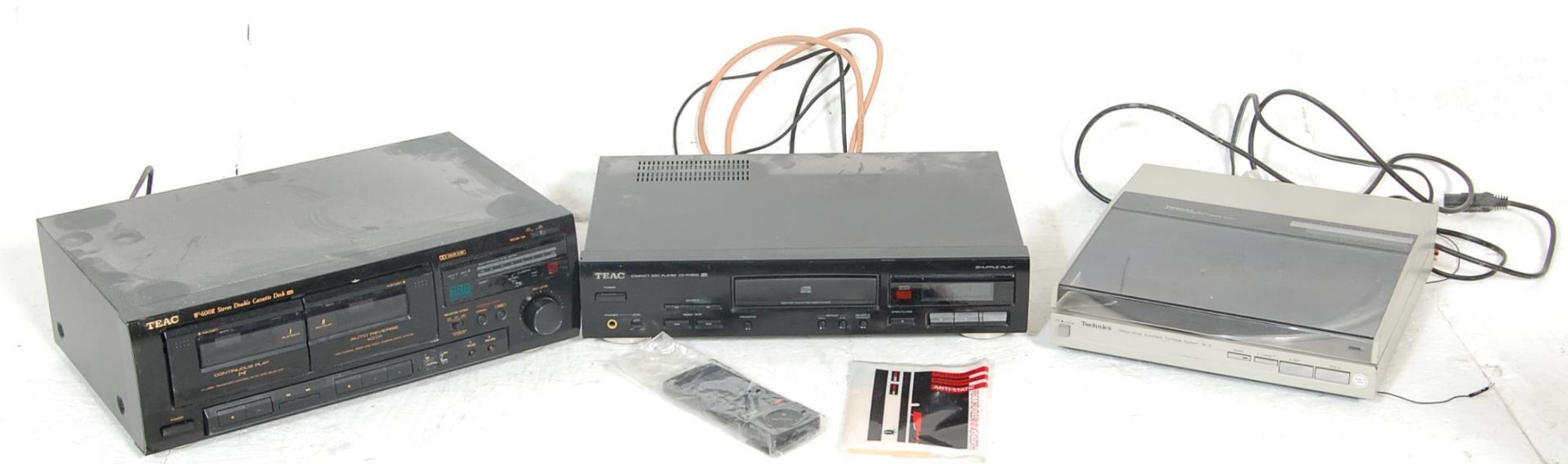 A collection of retro vintage Hi Fi audio equipment to include a TEAC CD 1160 D compact disc player,
