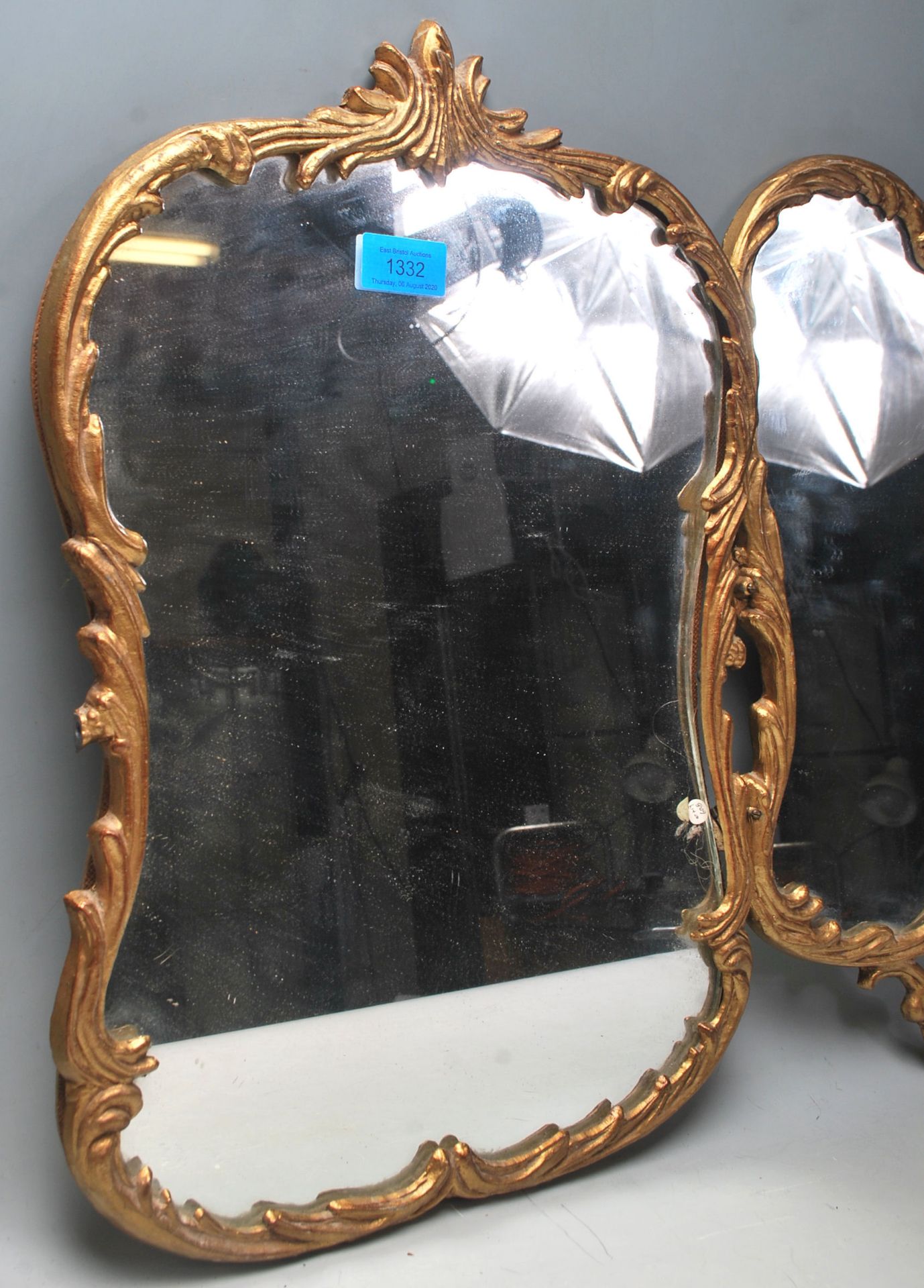 A good French triptych gilt ormolu wall mirror to - Bild 3 aus 6