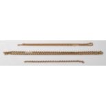 A group of stamped 375 9ct gold rope twist necklace chain pieces for spares, some having sprung ring
