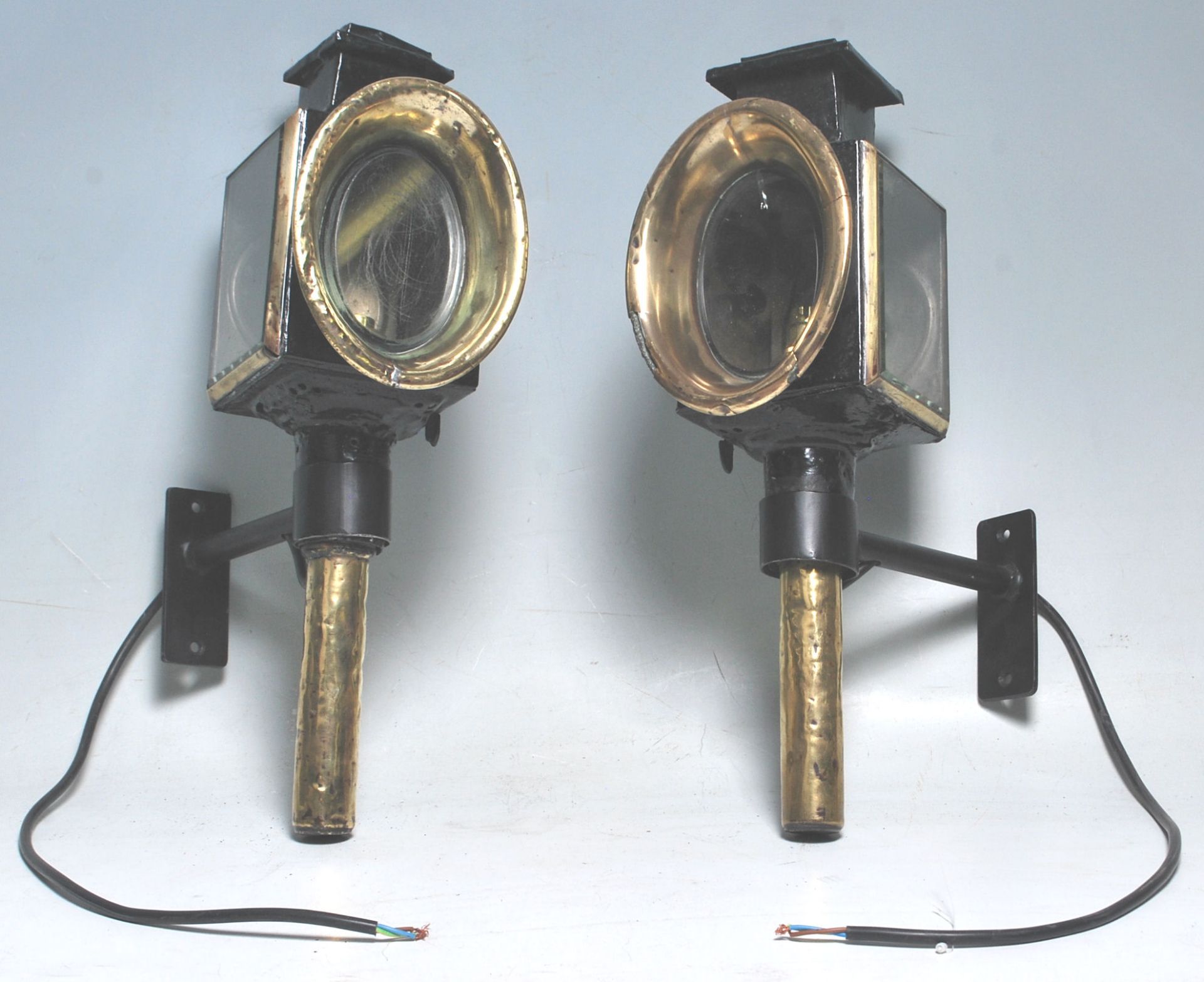 A pair of 19th Century Victorian coaching lamps ha