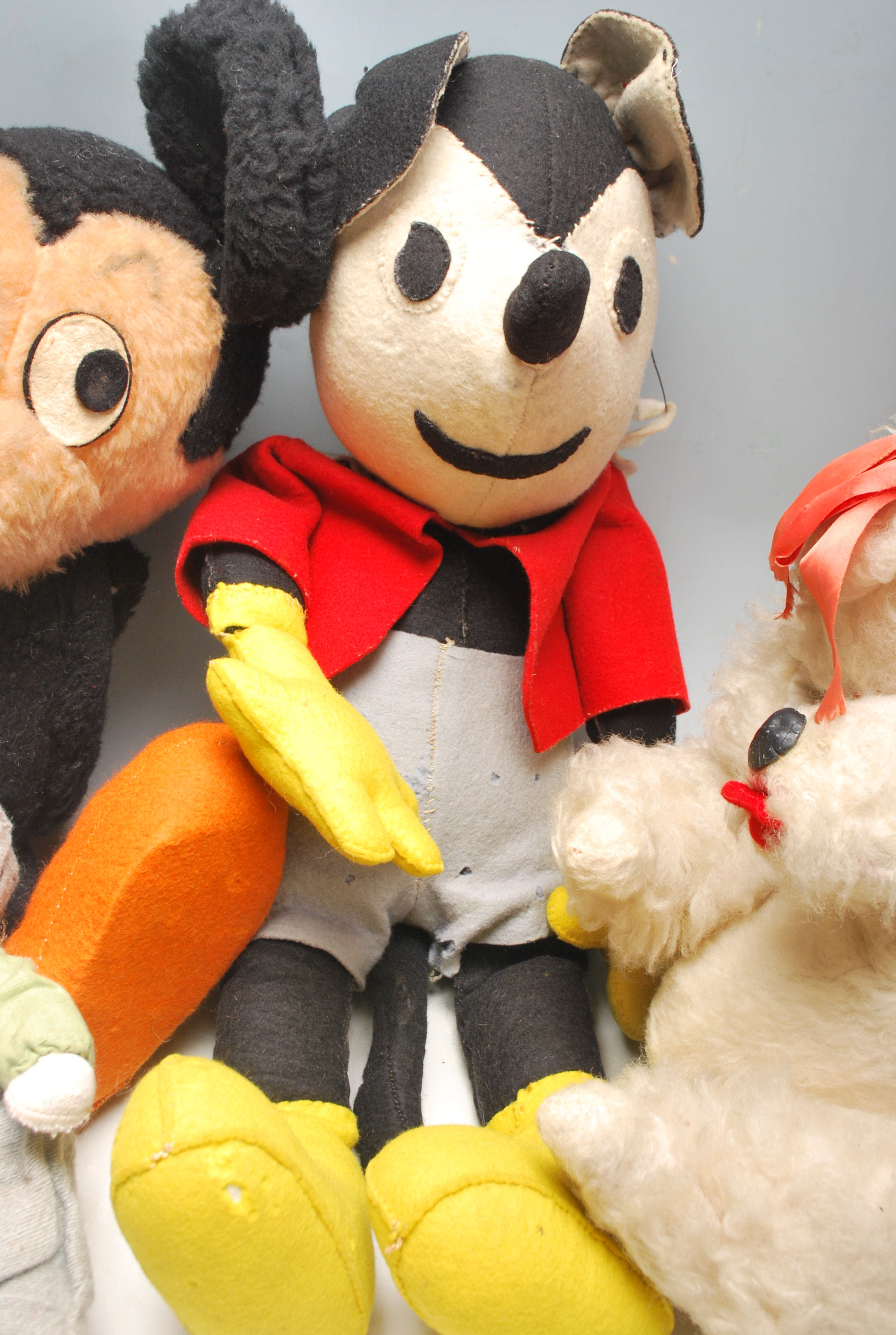 A collection of mid 20th century soft toys to include two Mickey Mouse and others in a vintage brown - Image 3 of 8