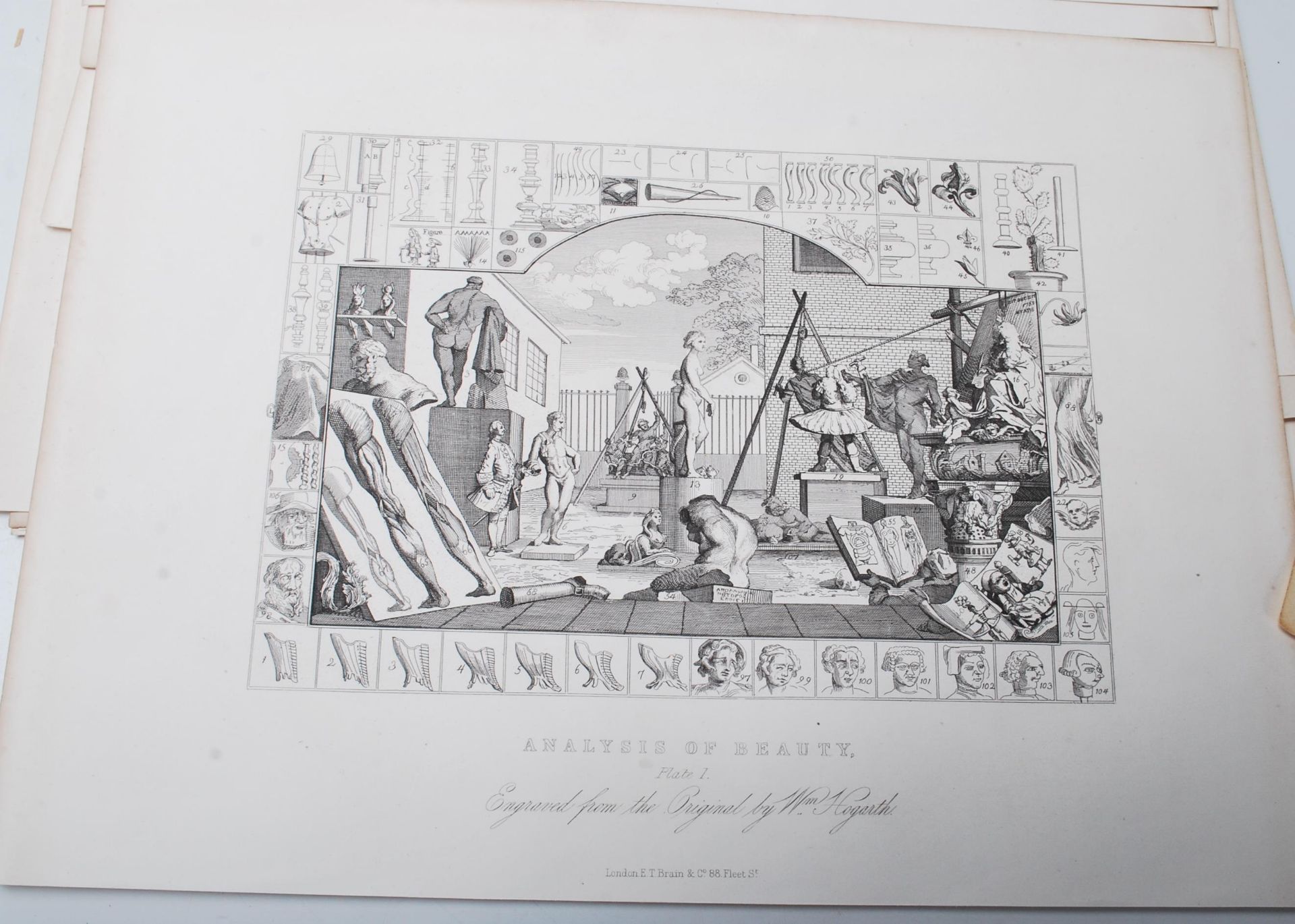 A large collection of approximately 58 antique prints / illustrations after William Hogarth and - Image 6 of 10