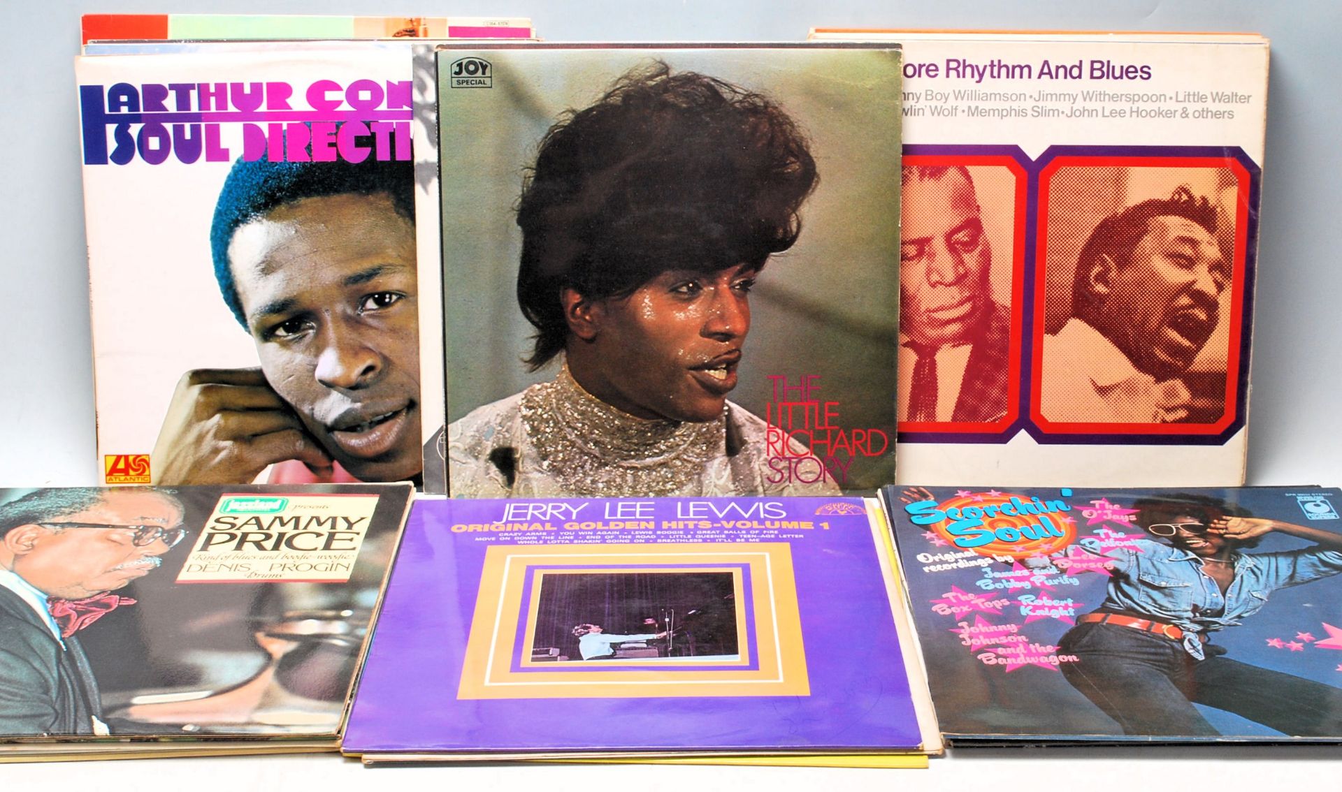 A mixed group of vinyl long play LP record albums of varying artists and genres to include Gene
