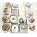 A large collection of vintage collectors plates to include 10 plates of "Idyllic Village Life" by