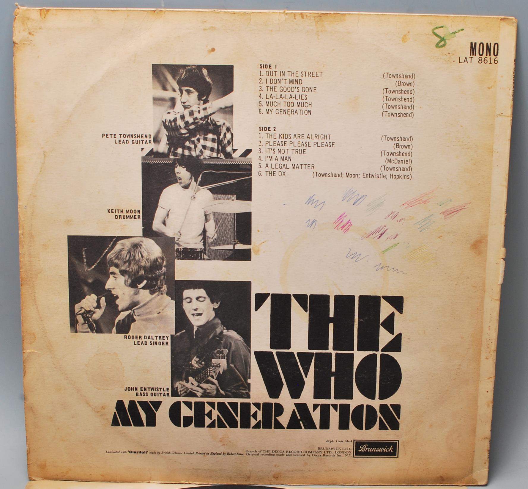 A vinyl long play LP record album by The Who – My Generation – Original Brunswick 1st U.K. Press – - Image 4 of 4