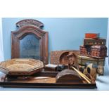 An extensive collection of vintage 20th Century wooden jewellery boxes, wooden trays with hand