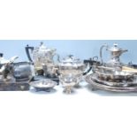 A collection of early 20th Century silver plated items to include a silver plated kettle having