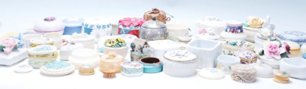 A very large collection of mixed 20th Century trinket boxes including a wide variety of sizes and