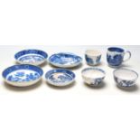 A good collection of 19th century or later English blue and white Chinese ceramics to include