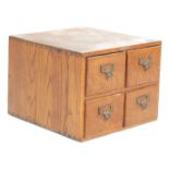 A vintage retro 20th century, circa 1940's Industrial office / factory oak desk top filing cabinet