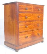 A Victorian 19th century two over three mahogany chest of drawers with a knob handles to each of the