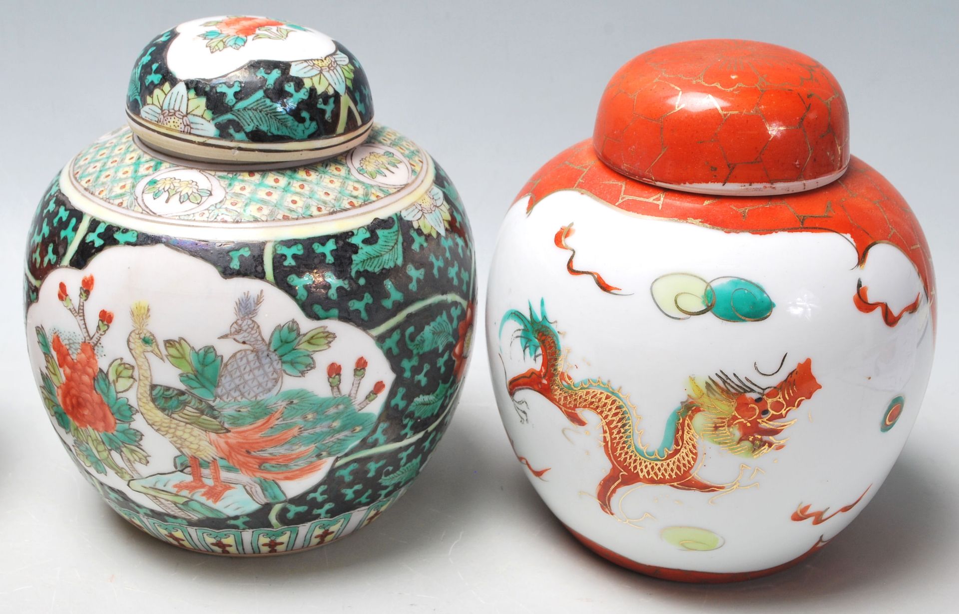 A collection of seven 20th Century Chinese porcelain ginger jars to include two famille verte floral - Bild 4 aus 6