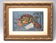 A good Victorian 19th century 1870's still life oil on silk painting depicting bright flowers and