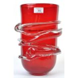 MANNER OF BARNABY POWELL FOR WHITEFRIARS GLASS - RED VASE