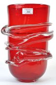 MANNER OF BARNABY POWELL FOR WHITEFRIARS GLASS - RED VASE