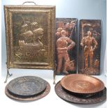 A good collection of early 20th century brass and copper items to include