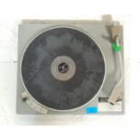 A retro vintage Goldring Lenco high fidelity turntable record player transcription unit in grey.