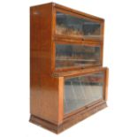 A 1940's mid century oak Globe Wernicke style lawyers / barristers bookcase cabinet having three