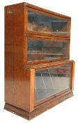 A 1940's mid century oak Globe Wernicke style lawyers / barristers bookcase cabinet having three