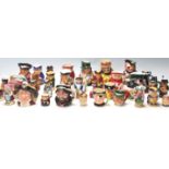A large collection of miniature 20th Century character Toby Jugs to include, Sylvac, Royal