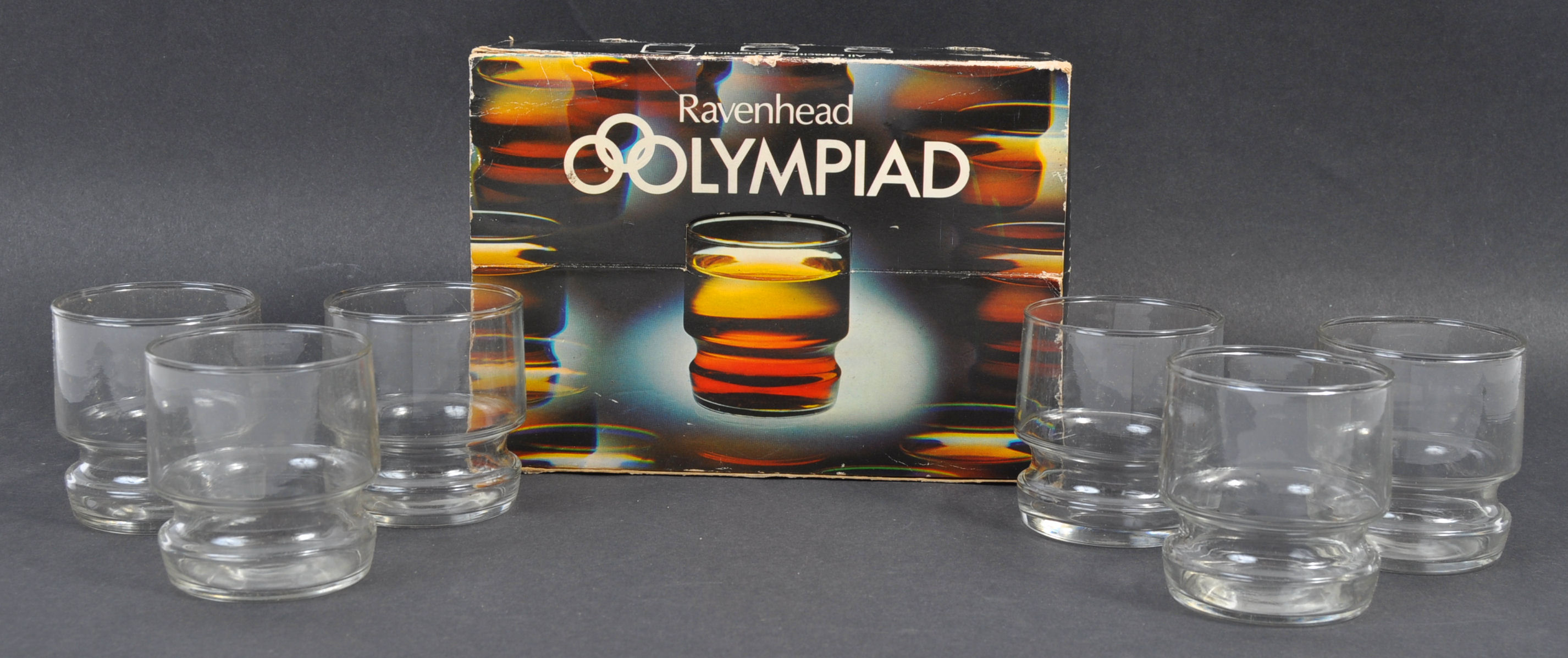 RAVENHEAD ENGLAND - SET OF 6 OLYMPIAD PATTERN DRINKING TUMBLERS