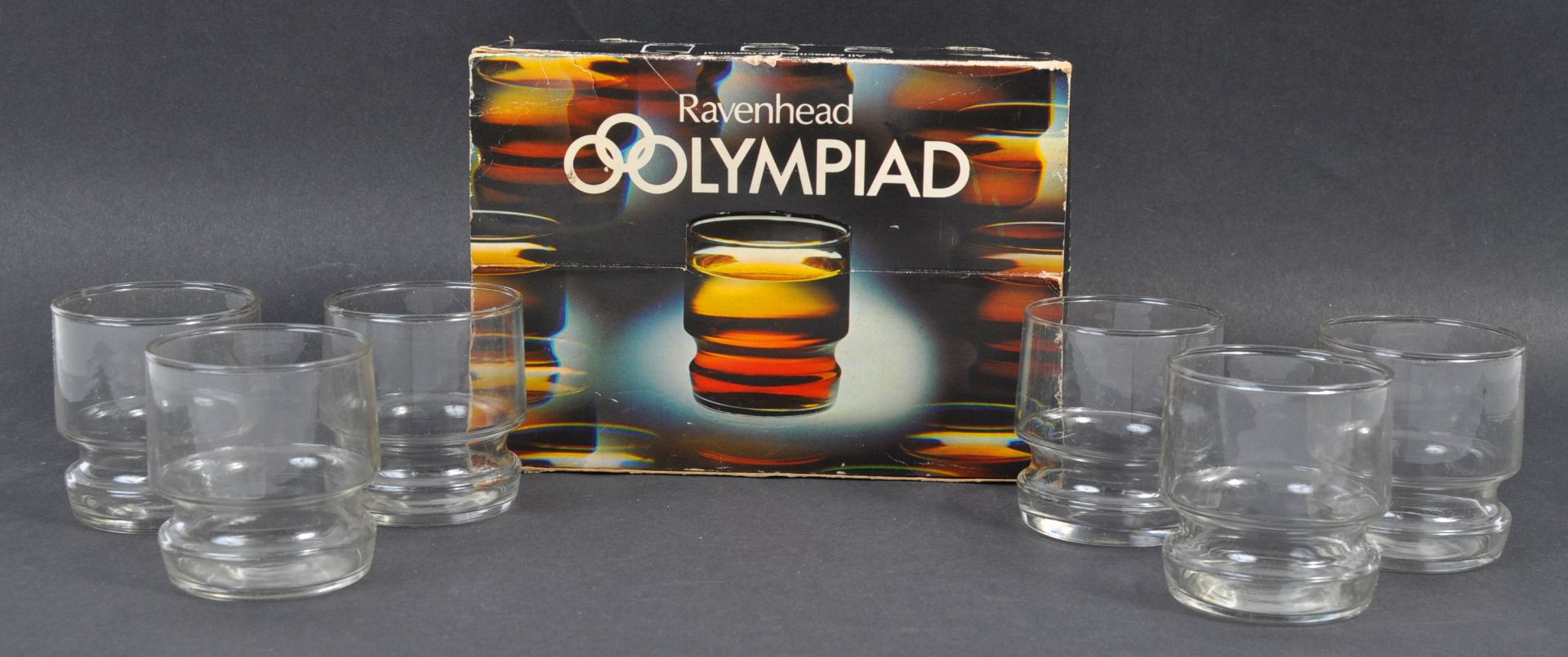 RAVENHEAD ENGLAND - SET OF 6 OLYMPIAD PATTERN DRINKING TUMBLERS
