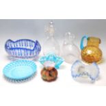 A collection of 19th century and later Victorian glass to include Mary Gregory enamelled glass