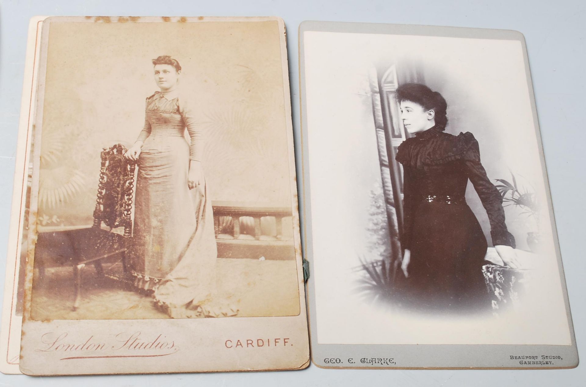 Cabinet photographs x64 Victorian examples. Photographers from all over UK.Good range of Fashion & - Bild 3 aus 24