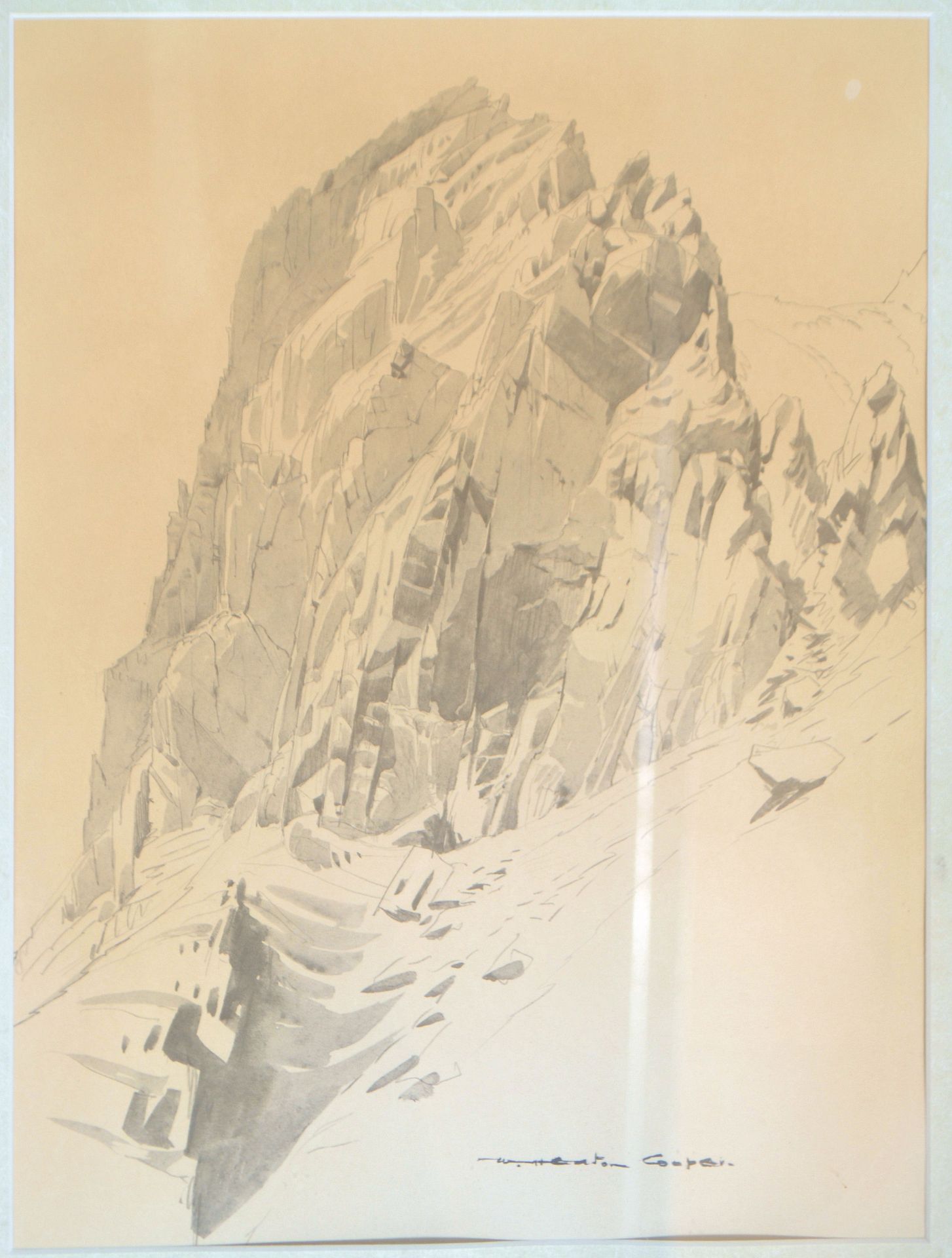 William Heaton Cooper - (1903-1995) A print of a pencil sketch in monochrome of a mountain ledge - Image 8 of 11
