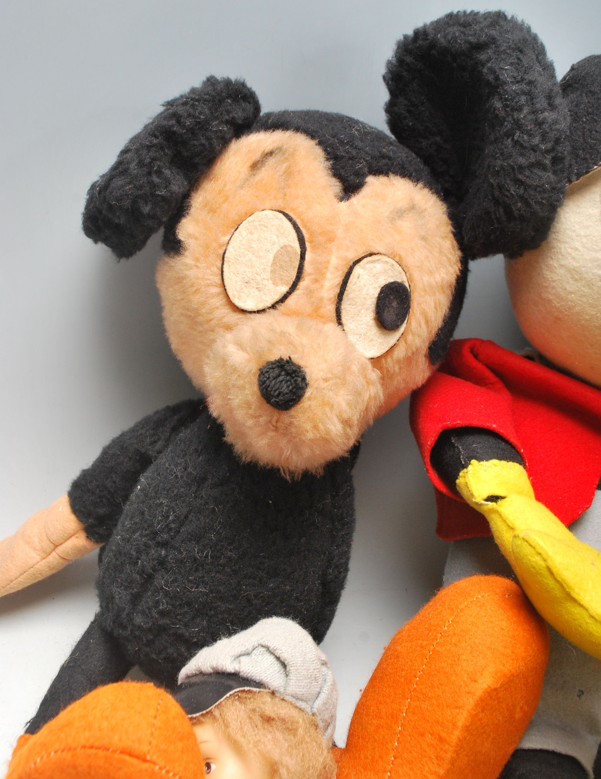 A collection of mid 20th century soft toys to include two Mickey Mouse and others in a vintage brown - Image 2 of 8