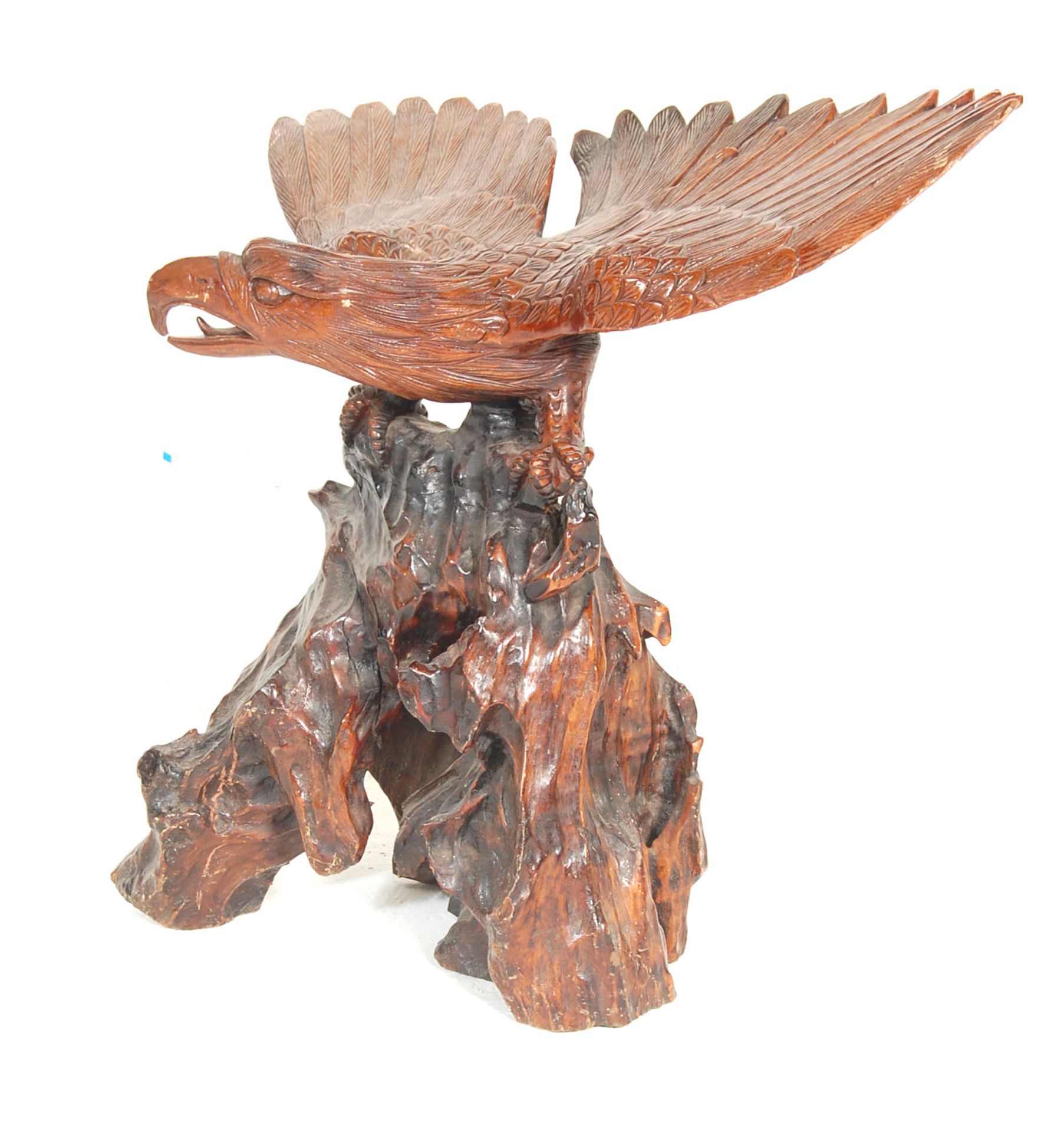 A very large believed early 20th century good quality carved eagle about to flight being set to a - Bild 7 aus 7