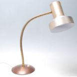 A vintage retro Italian design mid century anglepoise goose neck desk lamp having a stepped
