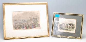 A pair of 19th Century Victorian local interest prints of Clevedon to include a hand coloured