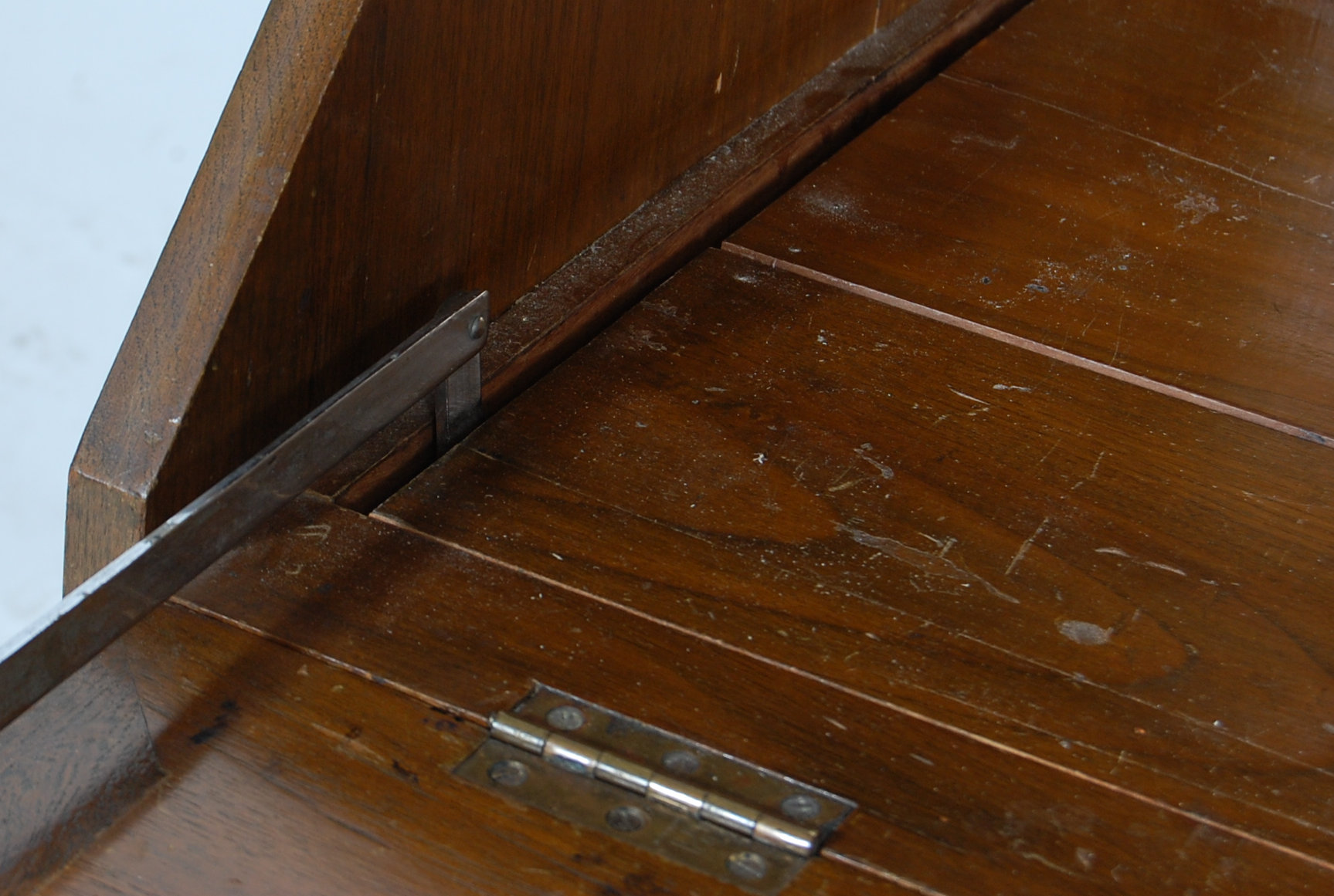 A 20th Century, circa 1950's vintage retro oriental hardwood writing desk bureau having a sloped - Image 10 of 11