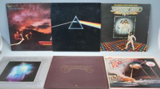 A group of vintage LP vinyl records to include Pink Floyd 'Dark Side Of The Moon', Jeff Wayne's