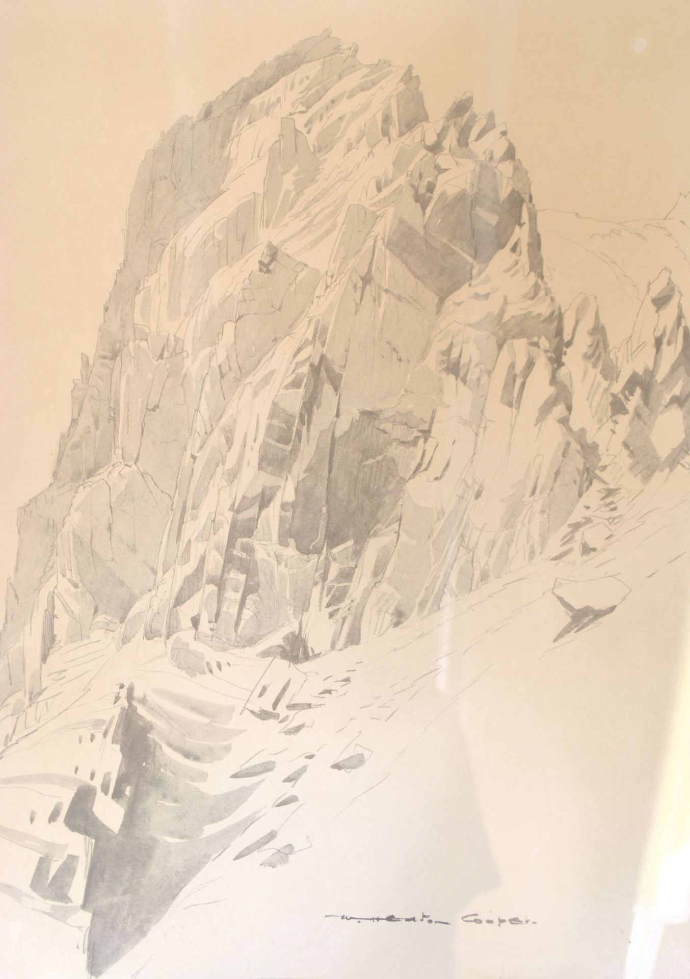 William Heaton Cooper - (1903-1995) A print of a pencil sketch in monochrome of a mountain ledge - Image 10 of 11